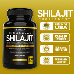 Third-party tested Shilajit capsules label