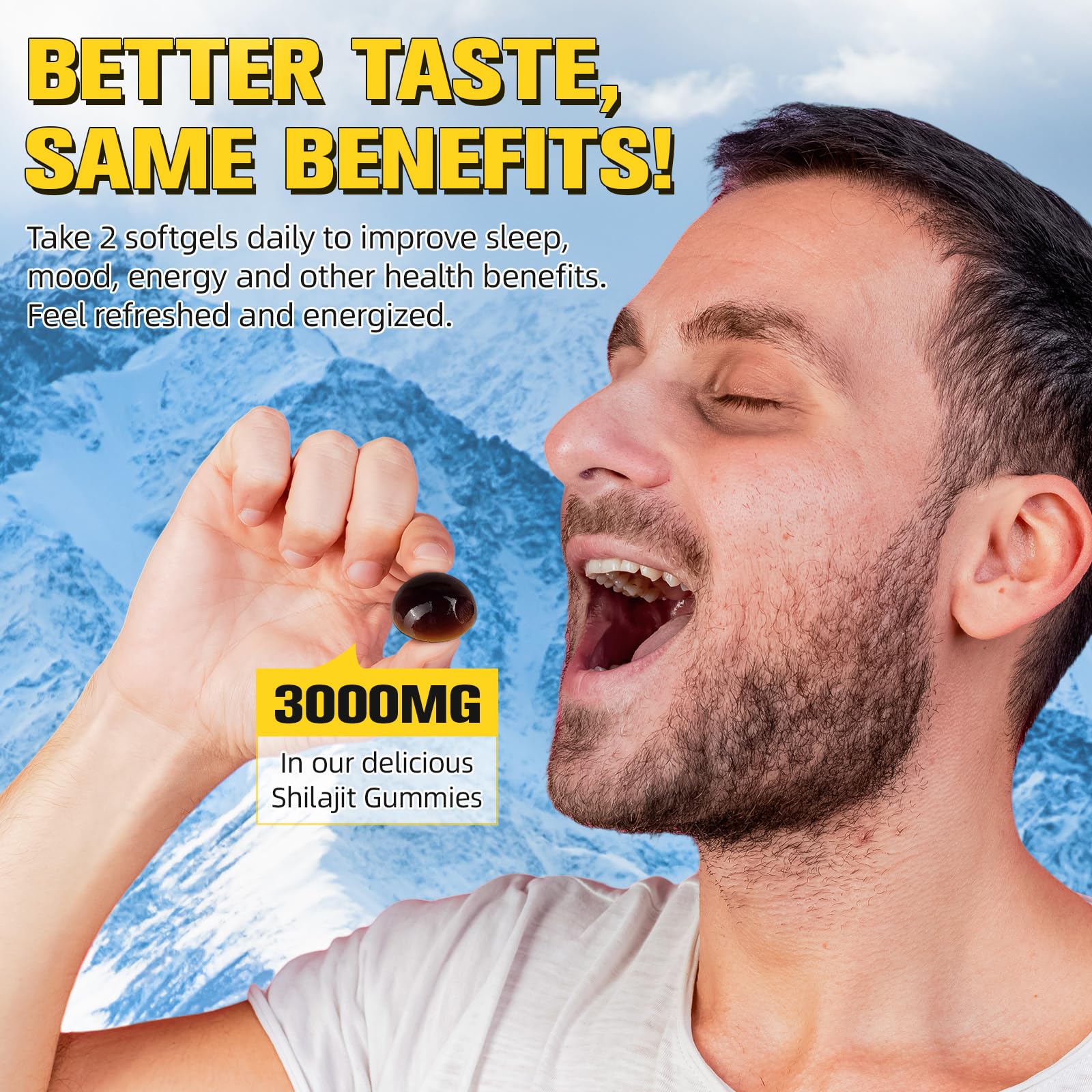 Dual-action gummies for men and women emphasizing energy and focus