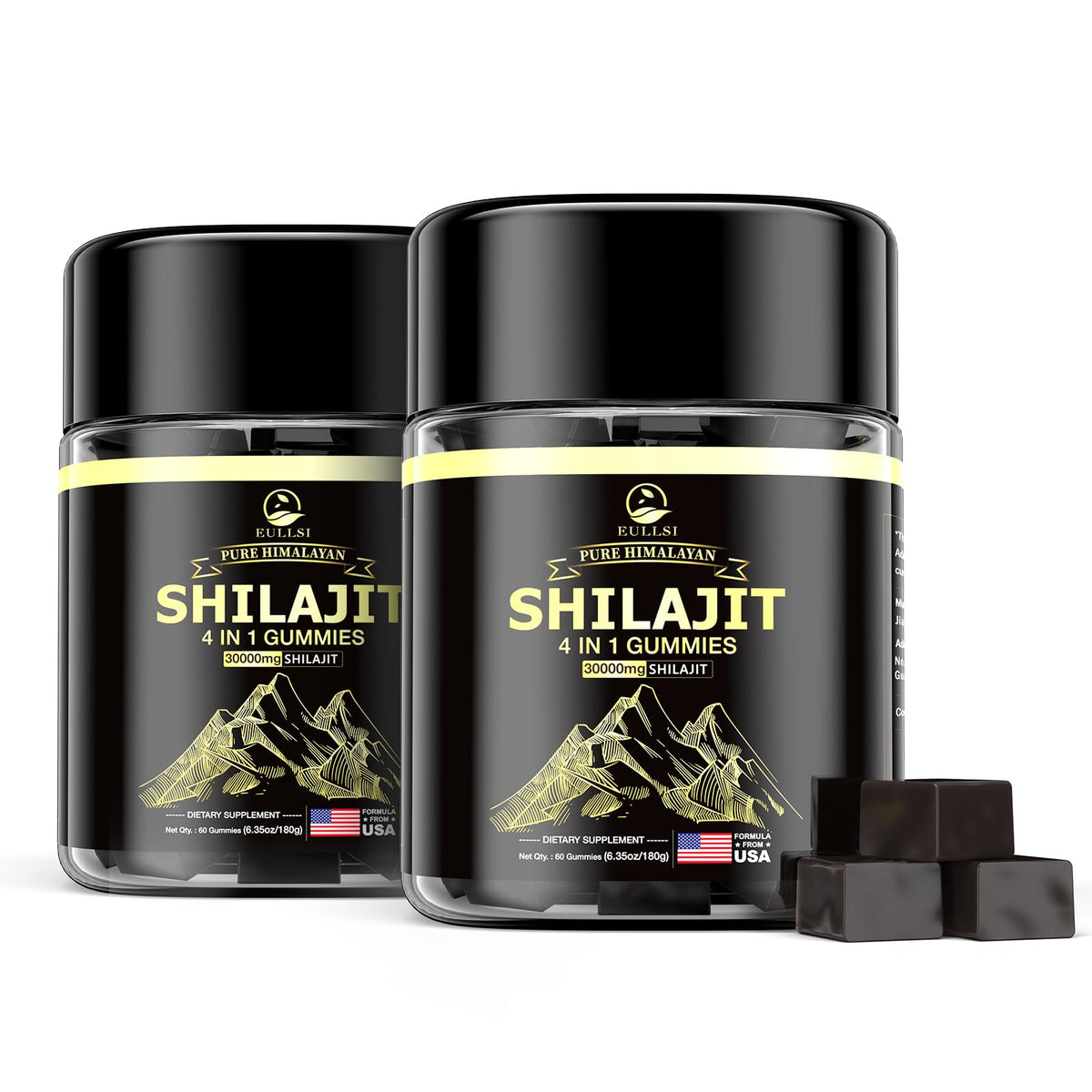 Bottle of Pure Himalayan Shilajit Gummies with label