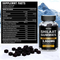 Shilajit Gummies packaging showing vegan and gluten-free labels