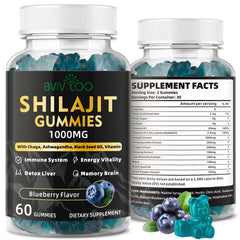 Shilajit Gummies bottle and front label 60-count