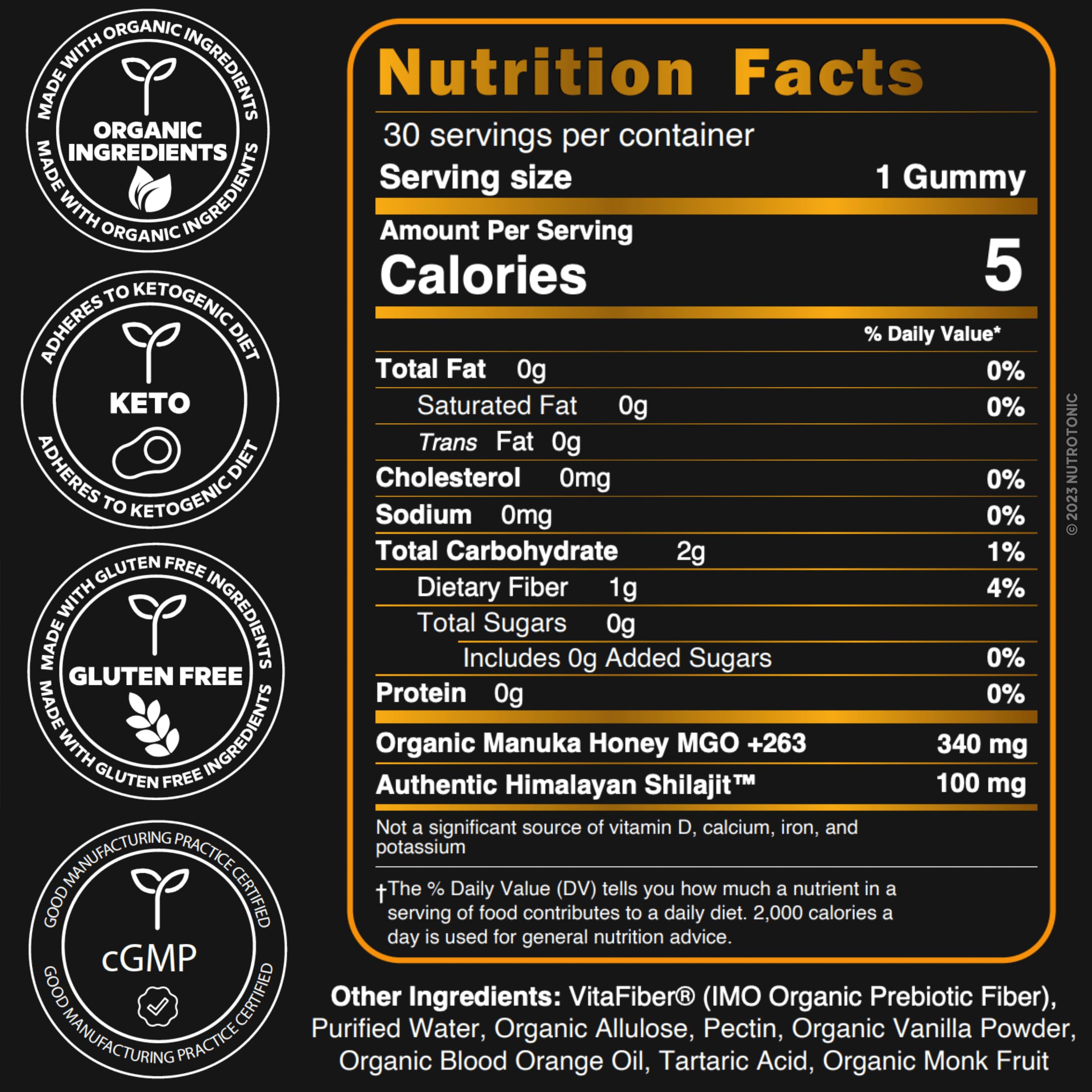 Close-up of NutroTonic Shilajit Gummies texture