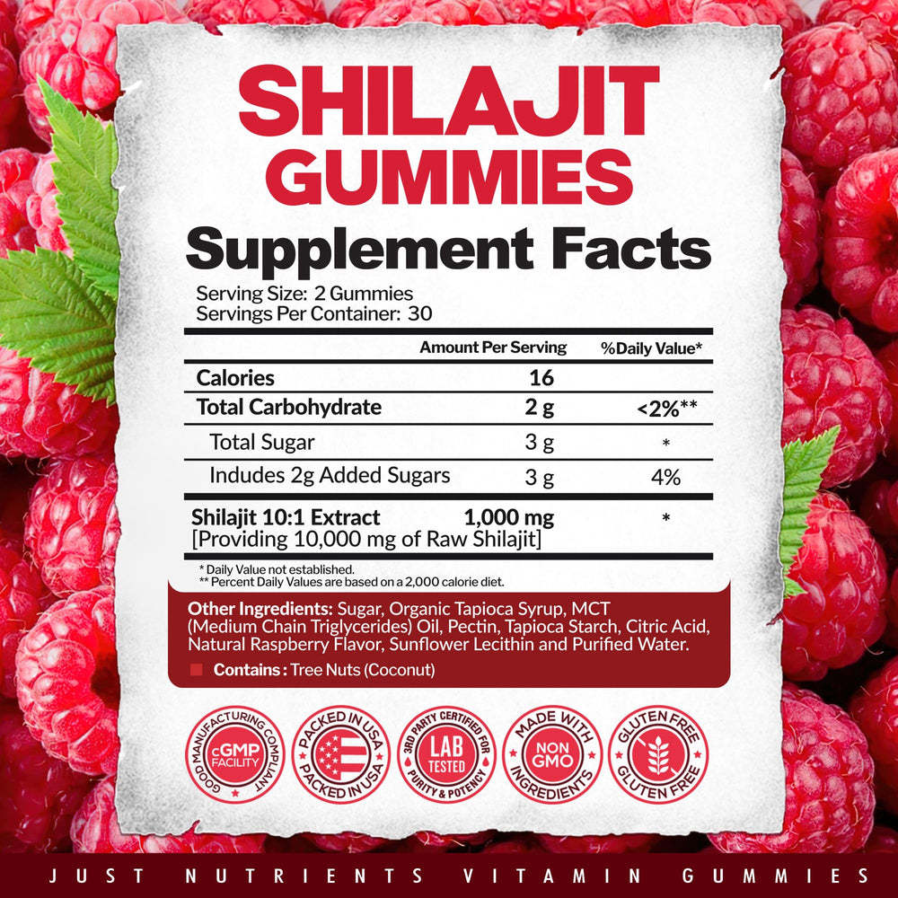 Pack of 2 Shilajit Gummies bottles, 60 gummies per bottle