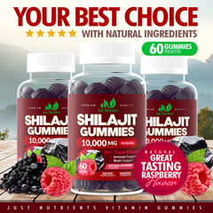 Natural Raspberry flavor Shilajit Gummies close-up