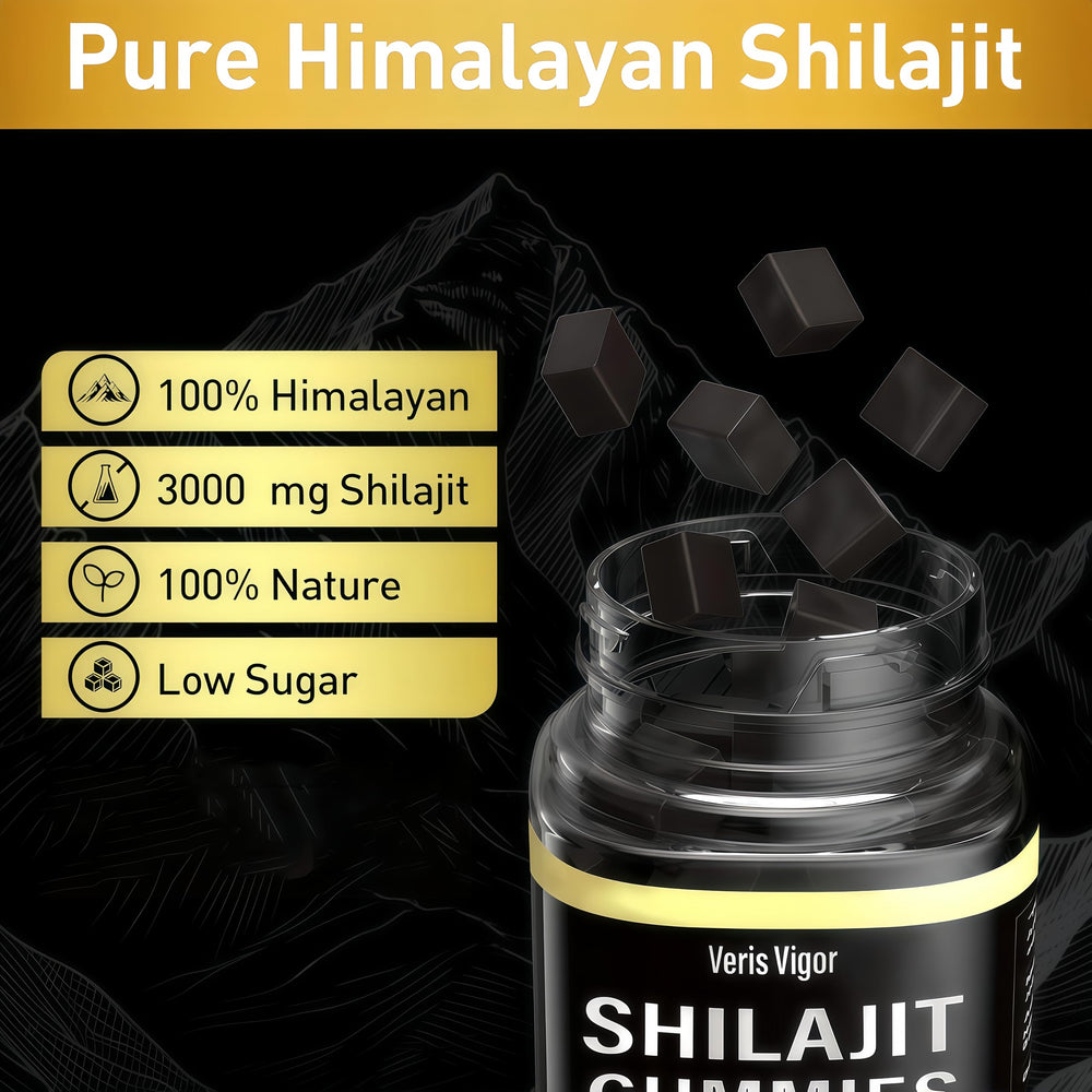 Vegan, gluten-free Shilajit Gummies bottle