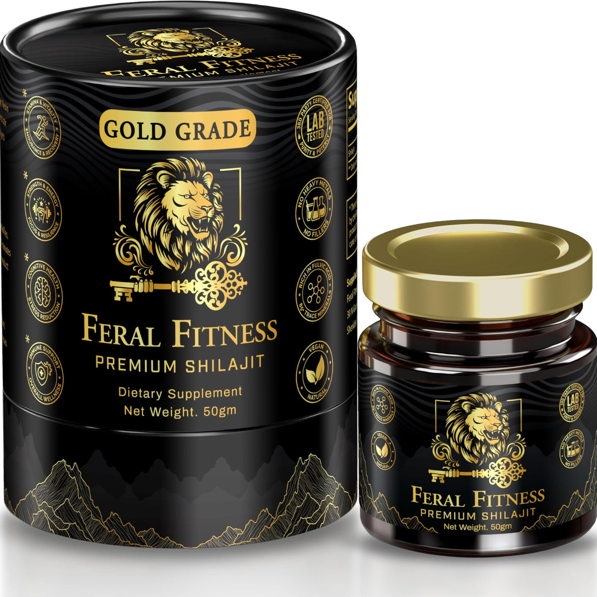 50g glass jar of Himalayan Shilajit resin