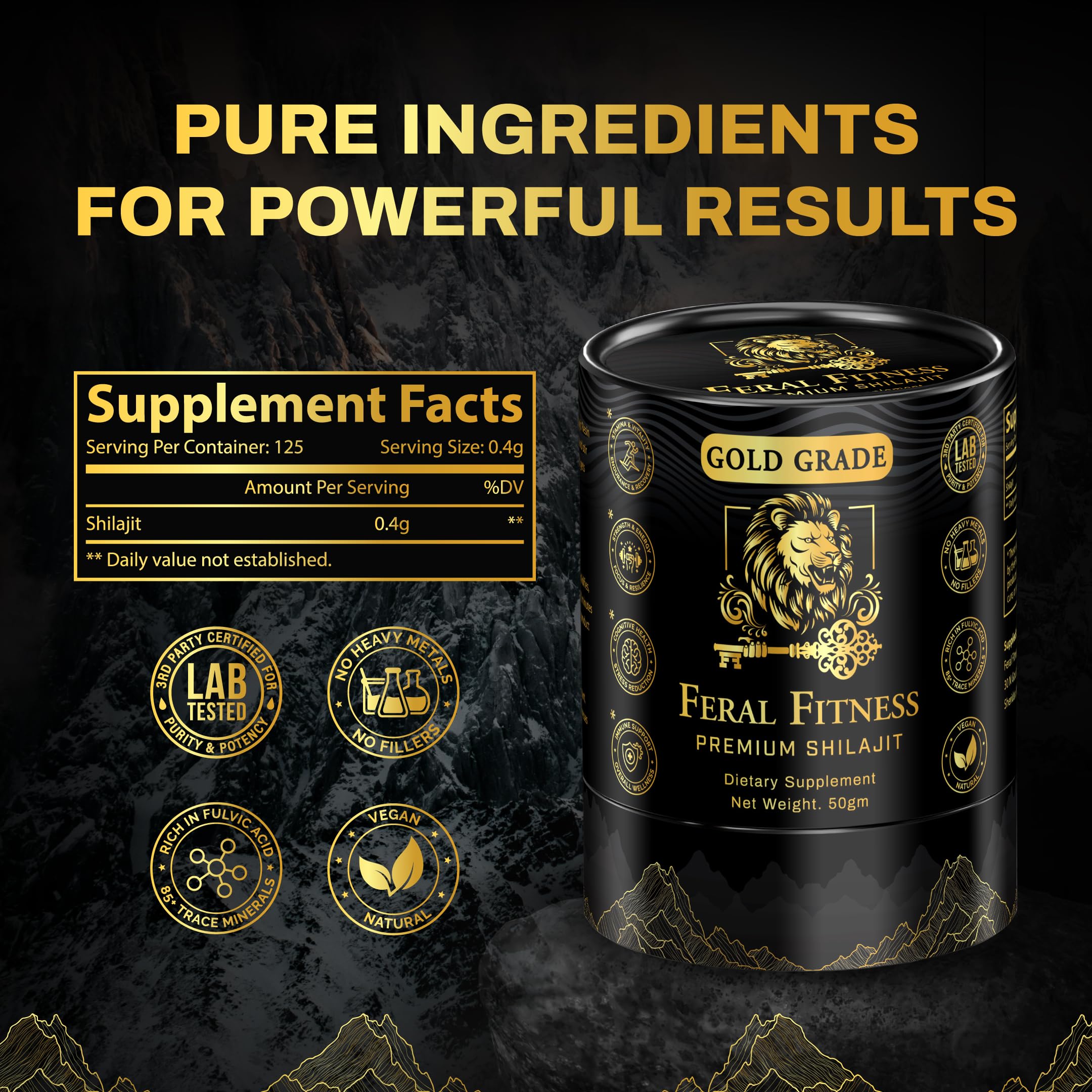 Premium gift packaging for Shilajit resin with outer box