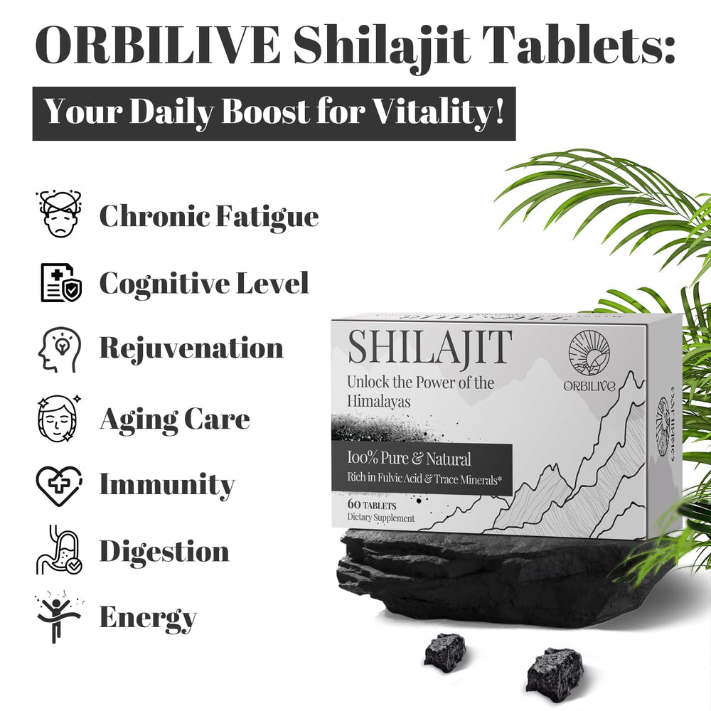 Shilajit tablets for immune support and energy