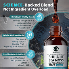 Dropper dispensing Shilajit liquid into a glass