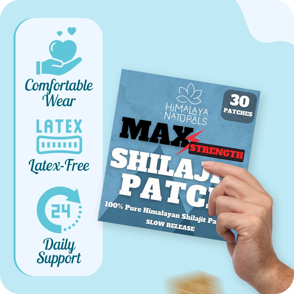 Shilajit patch being applied discreetly under clothing