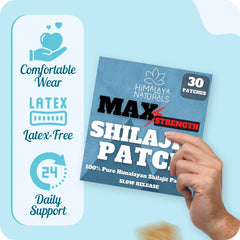 Shilajit patch being applied discreetly under clothing
