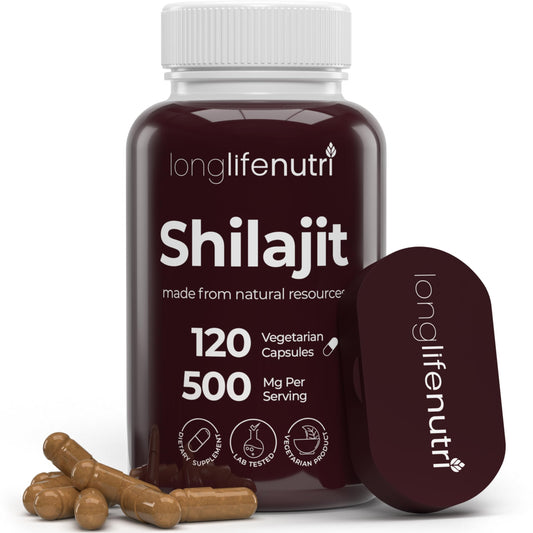 Shilajit Pure Himalayan Extract 500mg capsules with 15% fulvic acid