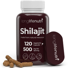 Shilajit Pure Himalayan Extract 500mg capsules with 15% fulvic acid