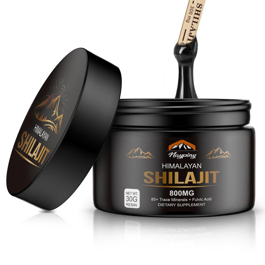 Front view of Shilajit Pure Himalayan Resin 800mg bottle