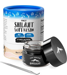 Pure Himalayan Shilajit Grade A soft resin in a 50ml bottle