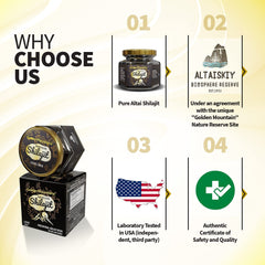 Quality and Safety Certificate in Shilajit box
