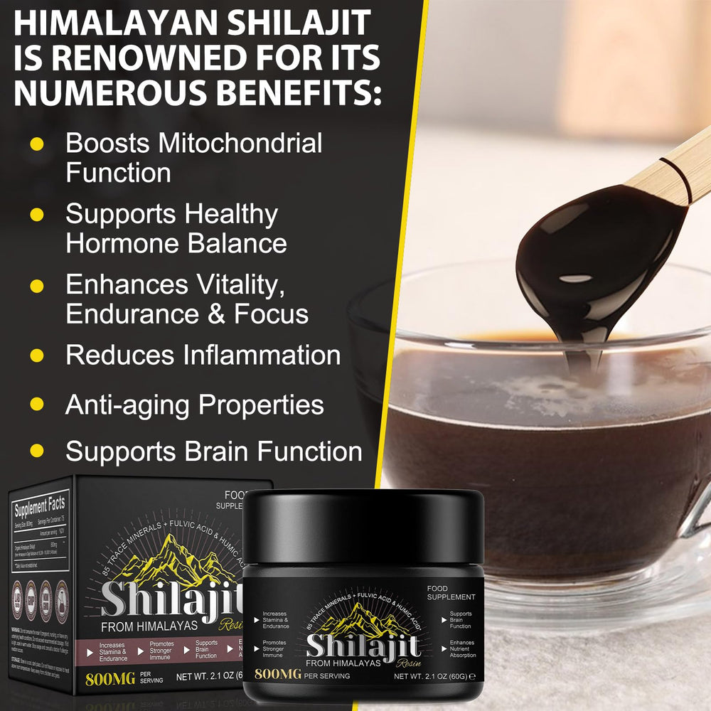 Shilajit resin bottle label close-up