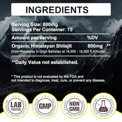 Gold-grade Himalayan Shilajit packaging label