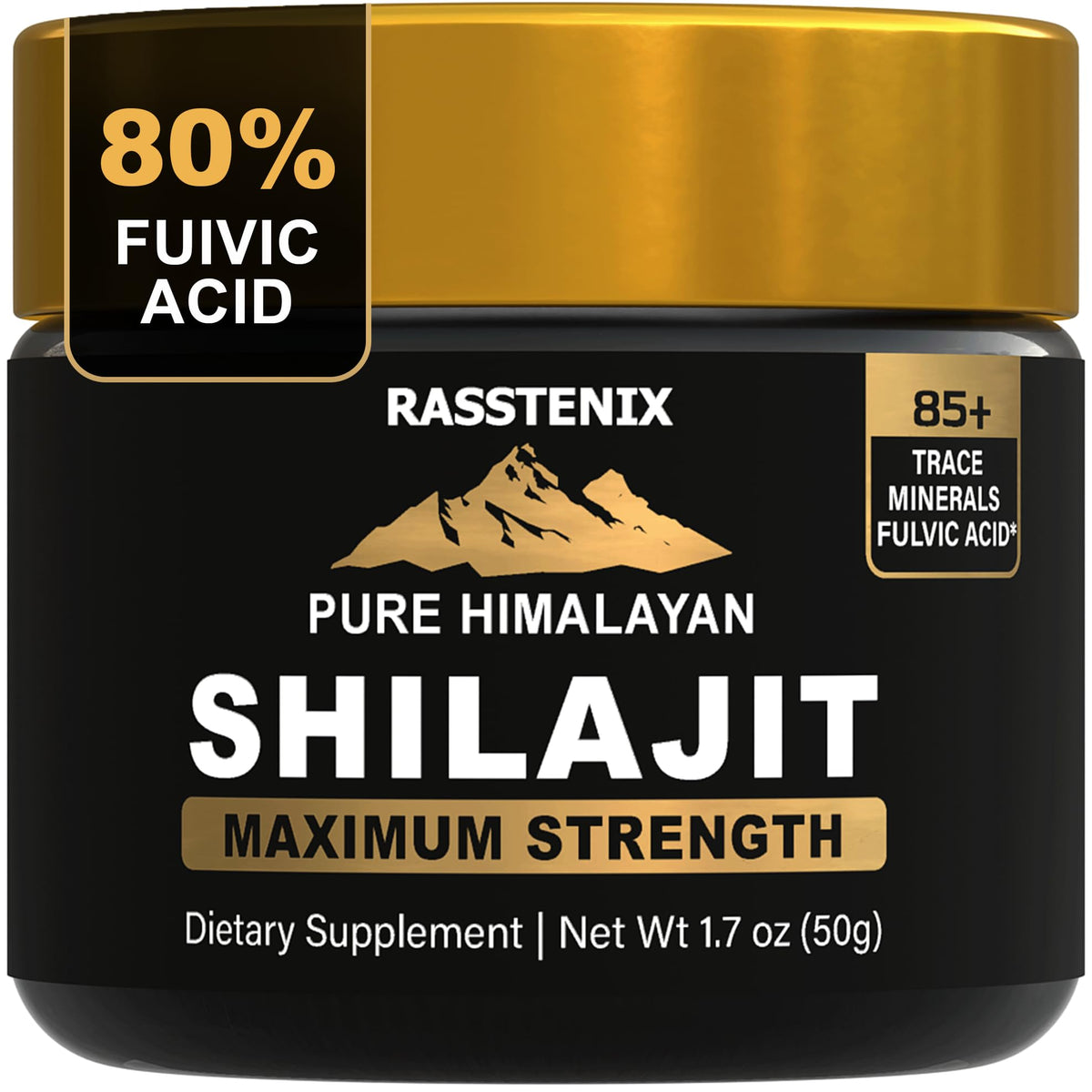 Pure Himalayan Organic Shilajit Resin with 500 mg serving