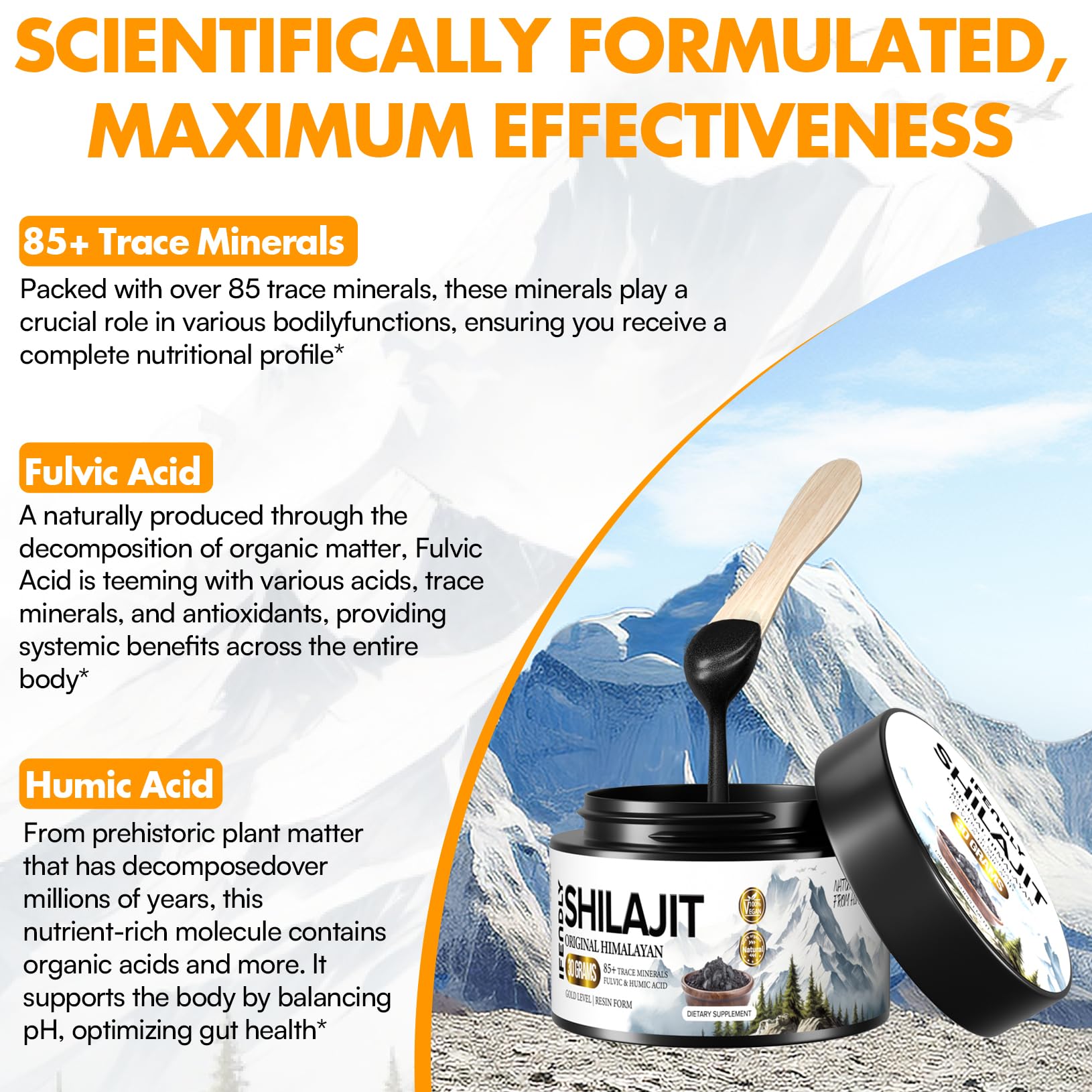 Three measuring sticks included with Shilajit Resin