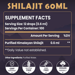 Dropper dispensing Shilajit resin liquid