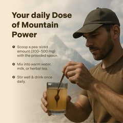 Serving suggestion: dissolve Shilajit Resin in warm water or tea