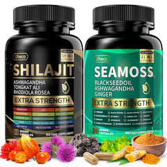 Shilajit and Sea Moss Vitality Bundle bottles with capsules