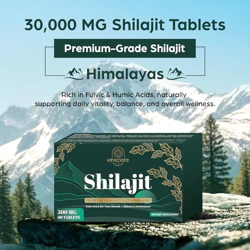 Shilajit tablets featuring fulvic acid and 85+ trace minerals