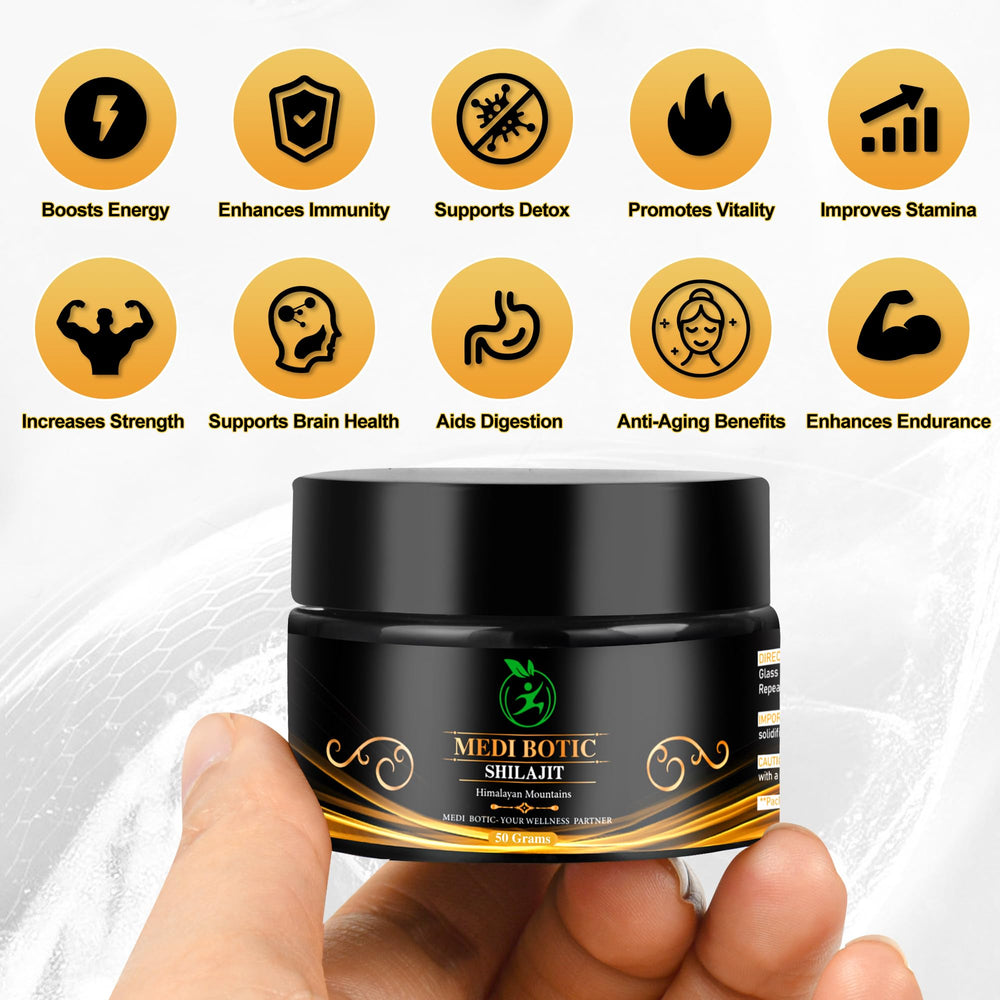 Laboratory lab report showing Shilajit composition (85+ minerals, 75% fulvic acid)