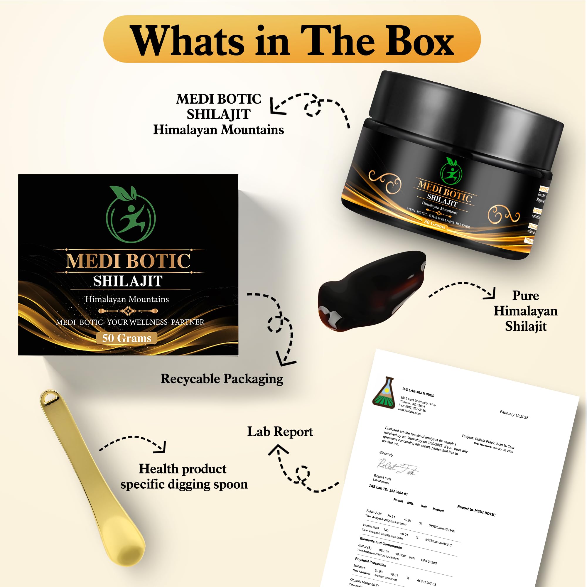 Spoon and glass jar showing safe daily use of Shilajit resin