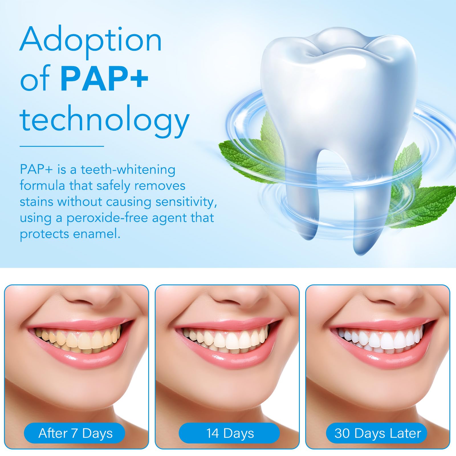 Before and after whitening teeth comparison