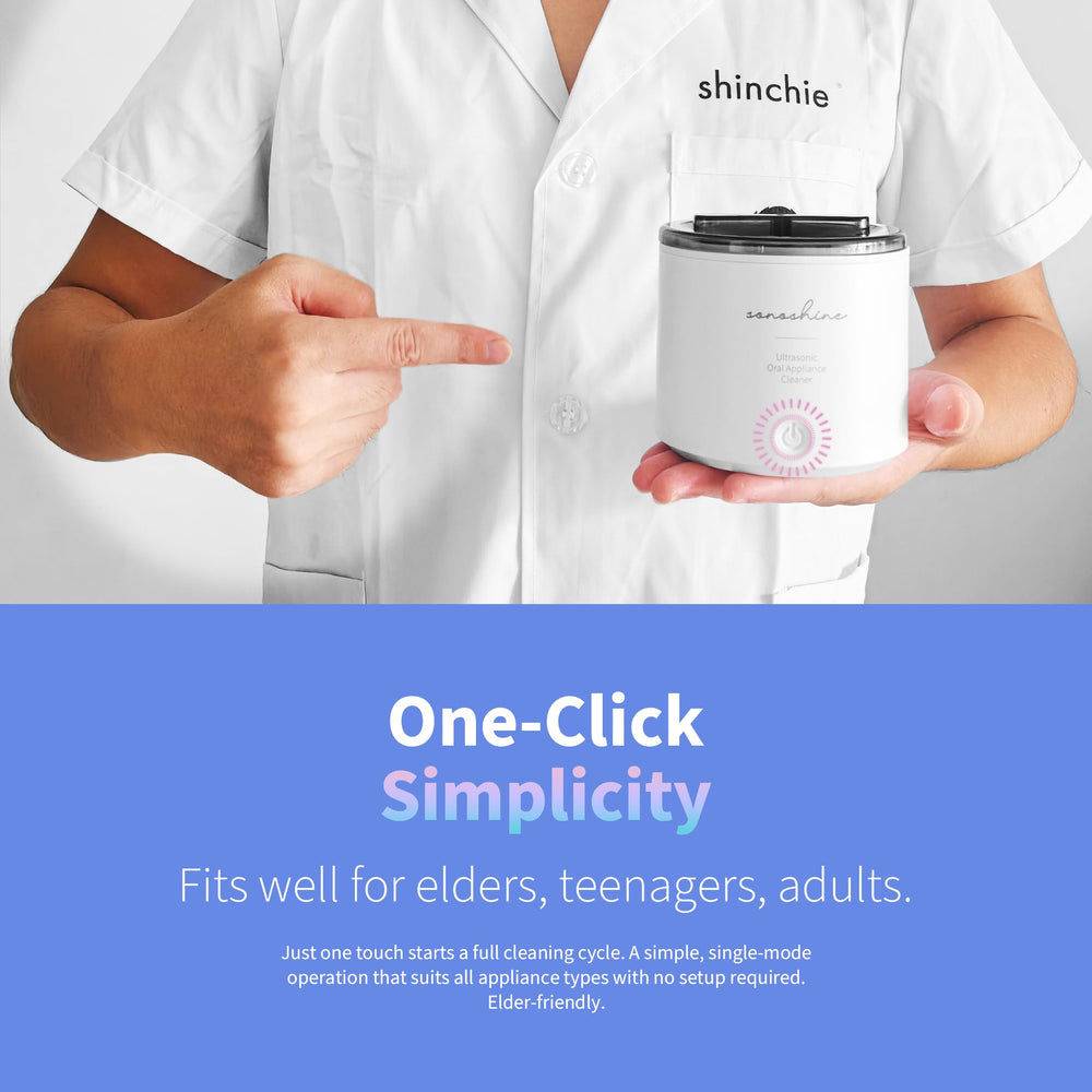 Top-down view of the Shinchie Ultrasonic Retainer Cleaner