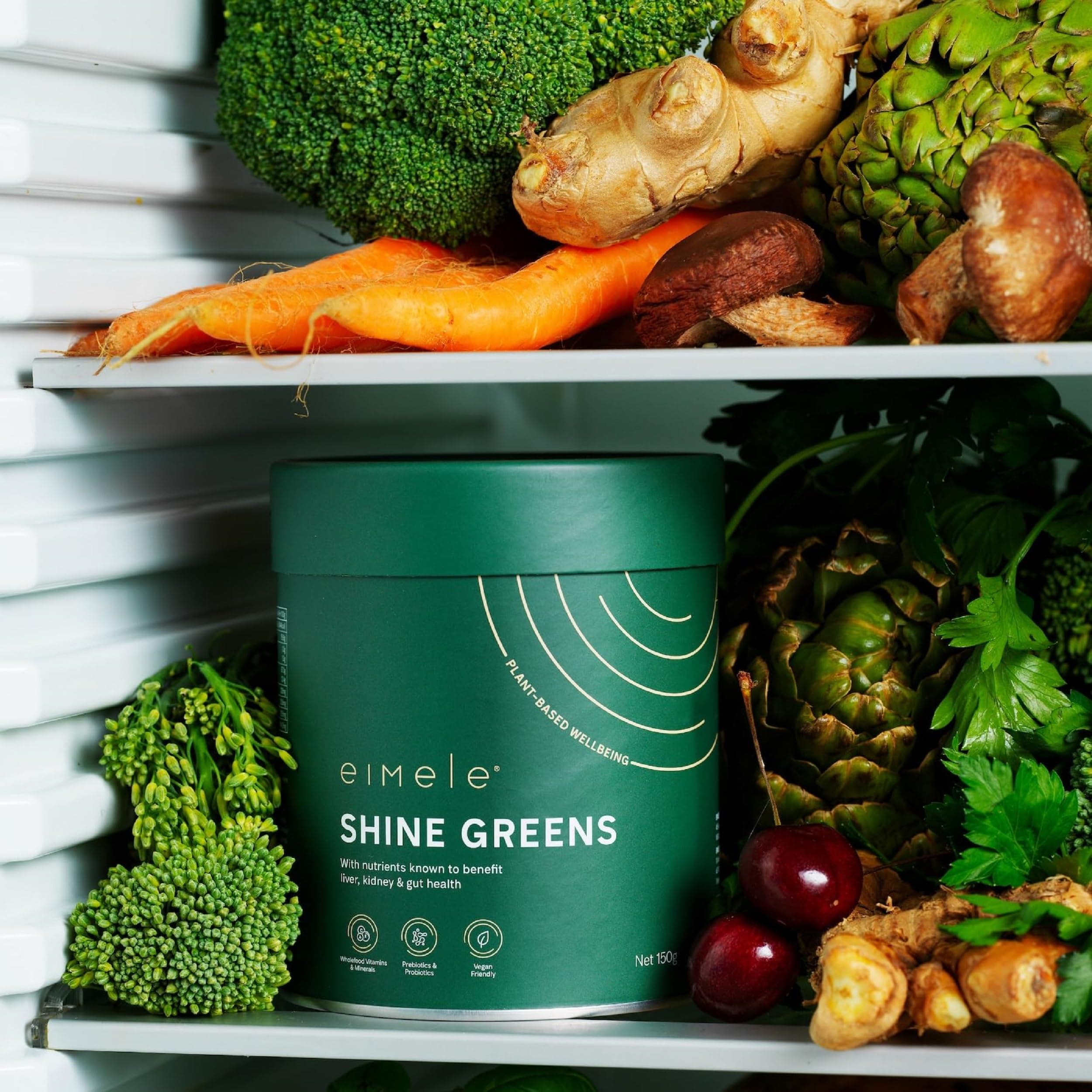Nutrition facts panel for Shine Greens