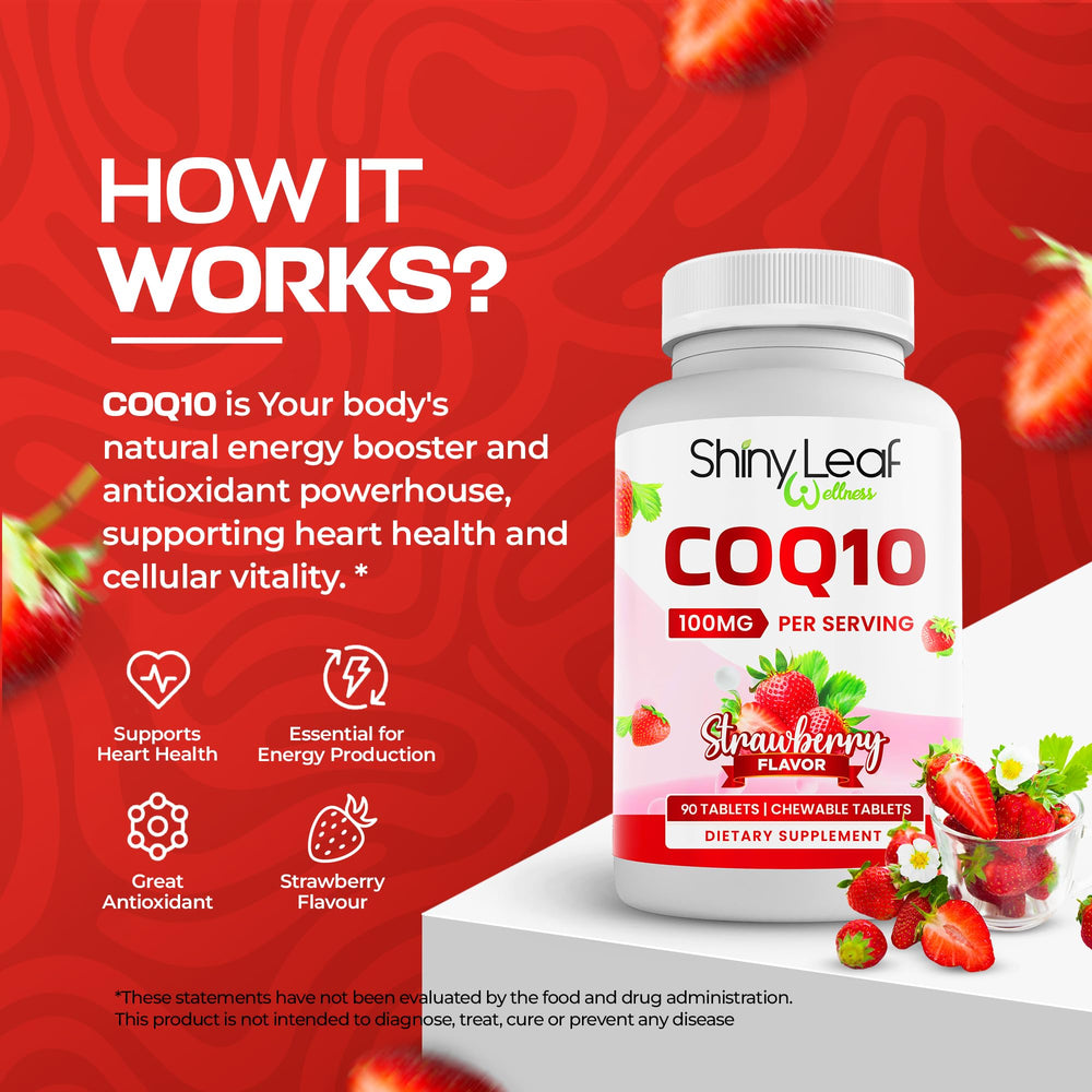 Close-up of CoQ10 chewable tablet