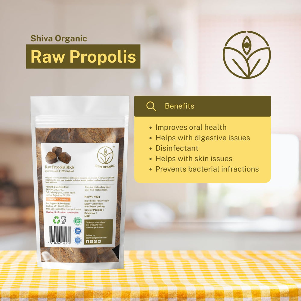 Close-up texture of raw propolis block