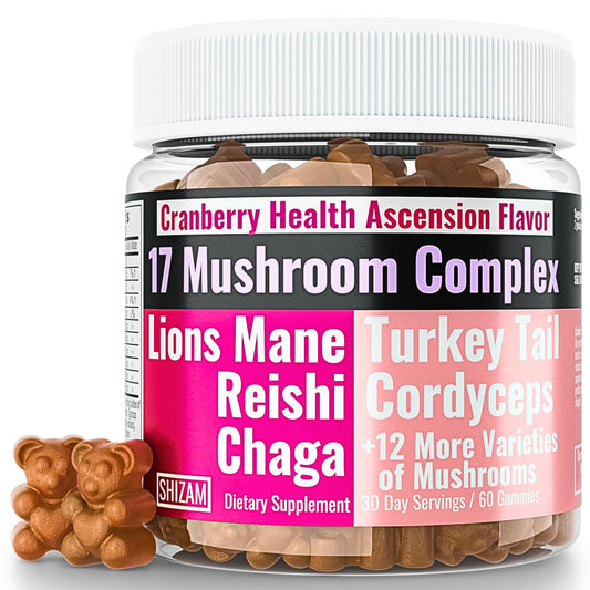 Bottle of SHIZAM 17 Mushroom Complex Gummies