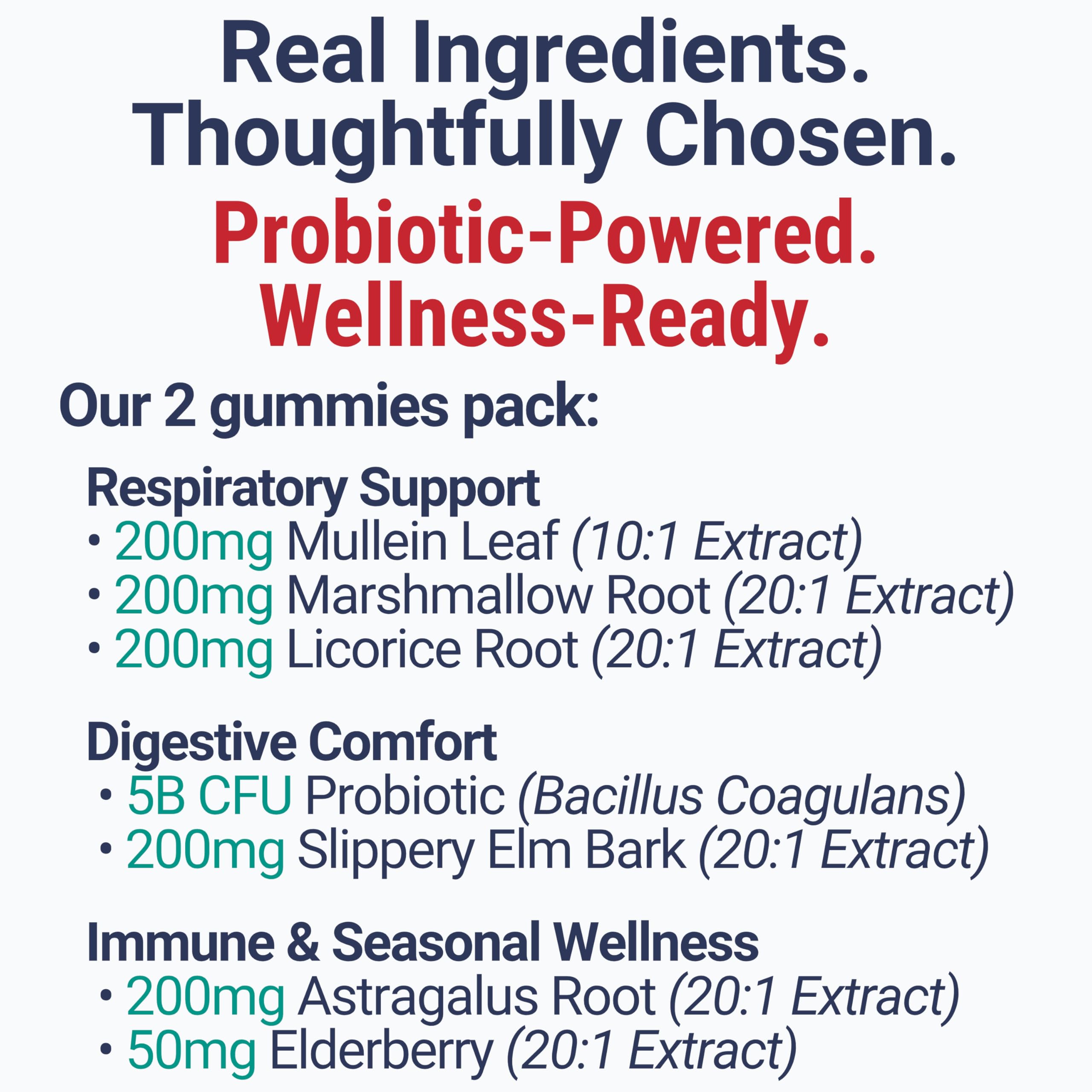 Herbal ingredients arranged with probiotics