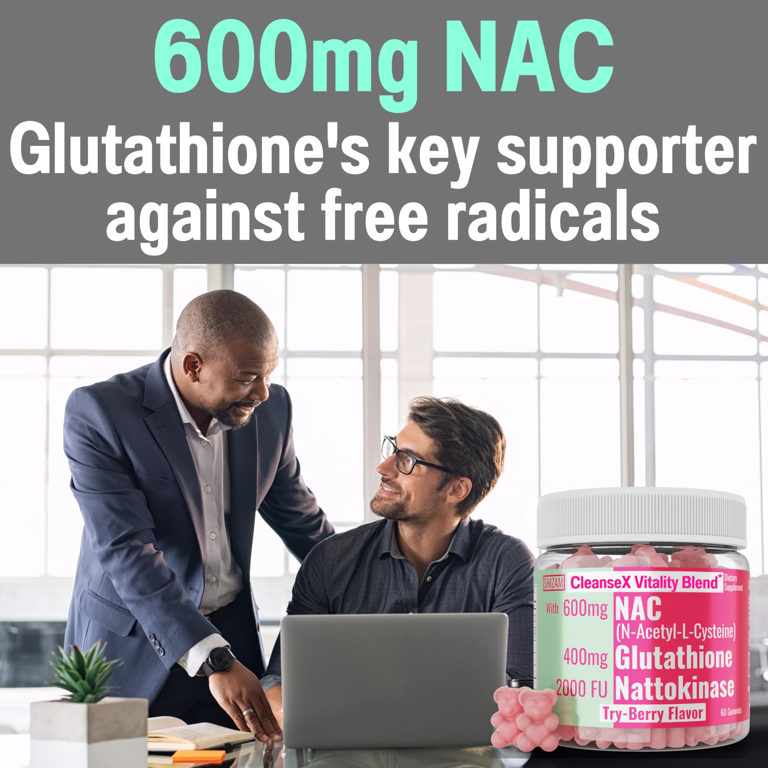Nattokinase and Glutathione indicators on packaging