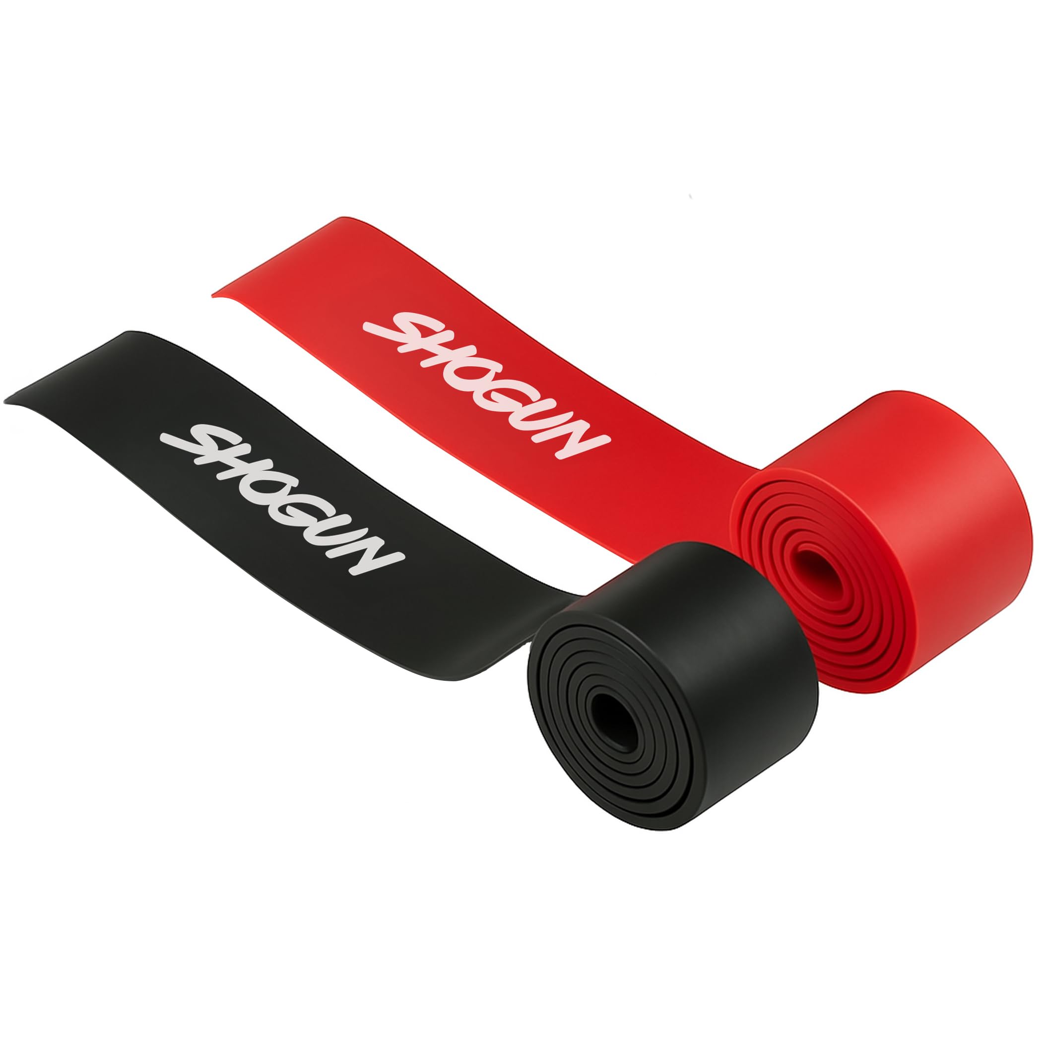 Two Shogun Floss Bands 2-pack: red standard resistance and black thicker resistance
