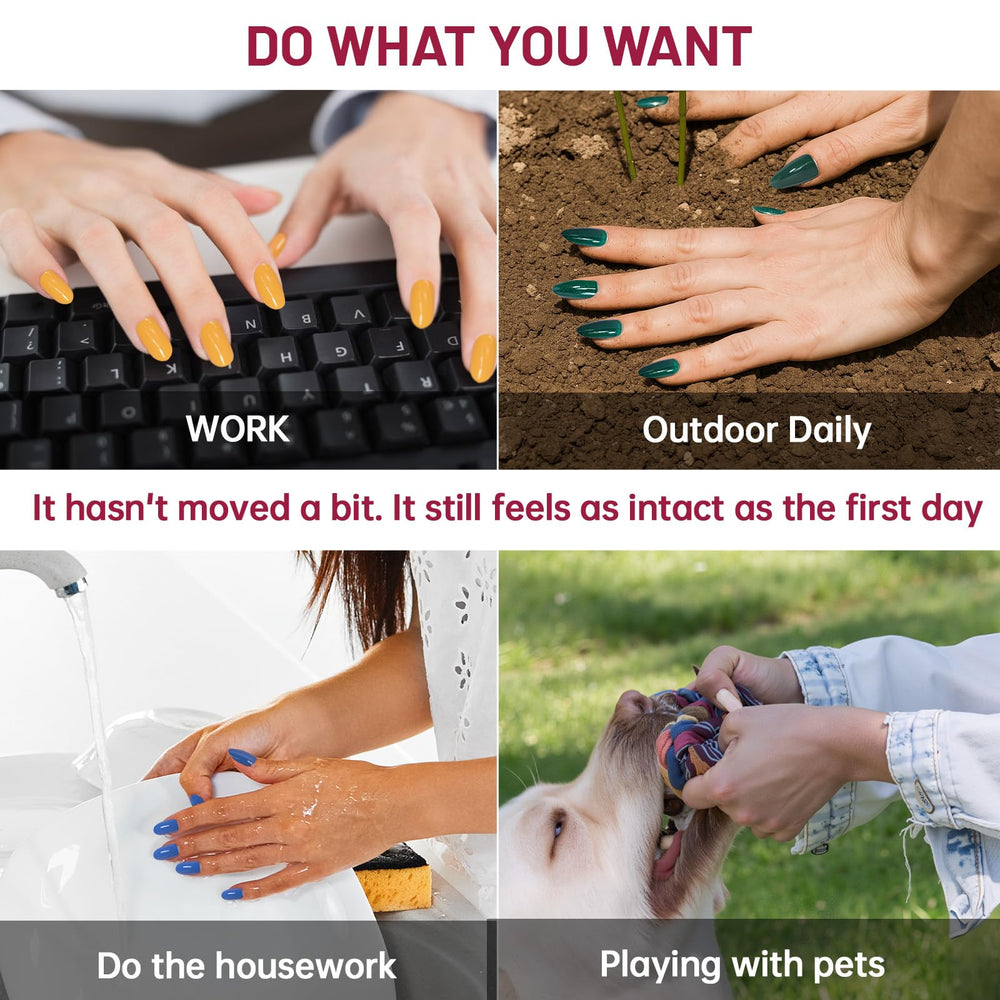 Shoindary orange press-on nails worn on fingertips for daily use