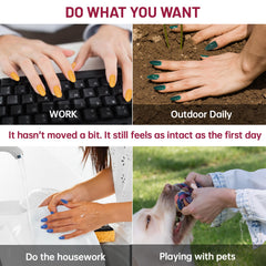 Shoindary orange press-on nails worn on fingertips for daily use