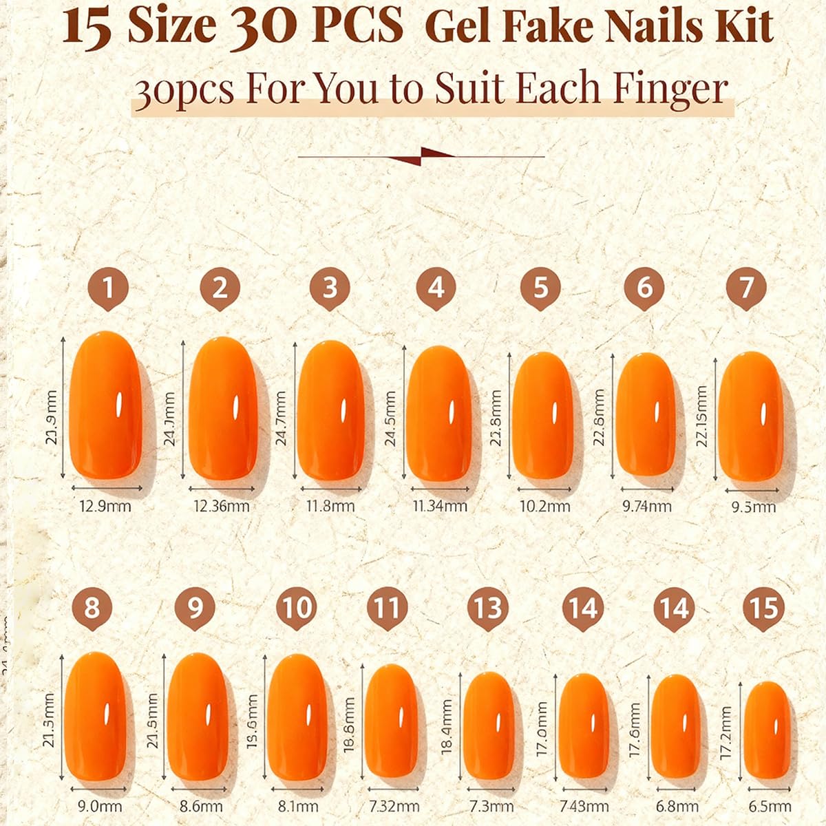 Shoindary orange press-on nails aftercare and easy removal