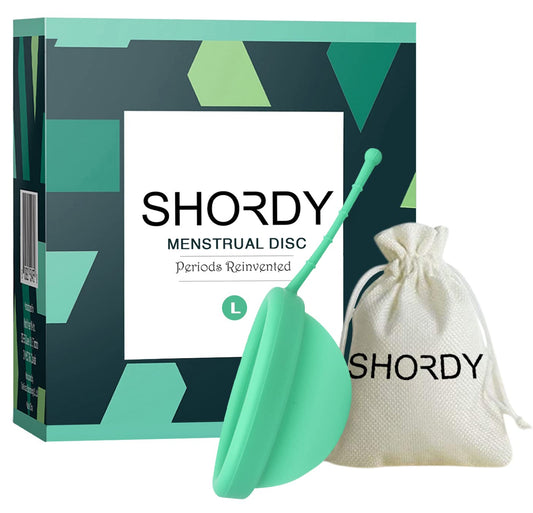 SHORDY Reusable Menstrual Disc Large in use shows comfortable insertion and leak protection.