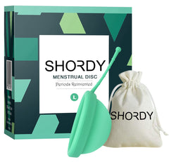 SHORDY Reusable Menstrual Disc Large in use shows comfortable insertion and leak protection.