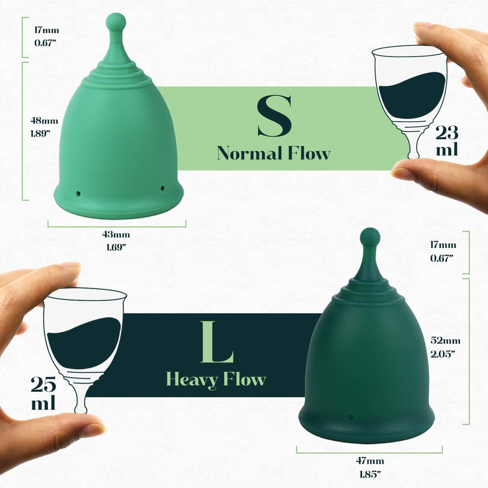 SHORDY small and large cups shown side by side for versatile flow.