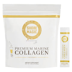 Shore Magic Premium Marine Collagen Bottle demonstrates easy daily skin support.