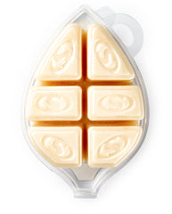 Close-up of Vanilla Bean scented soy wax melt cube
