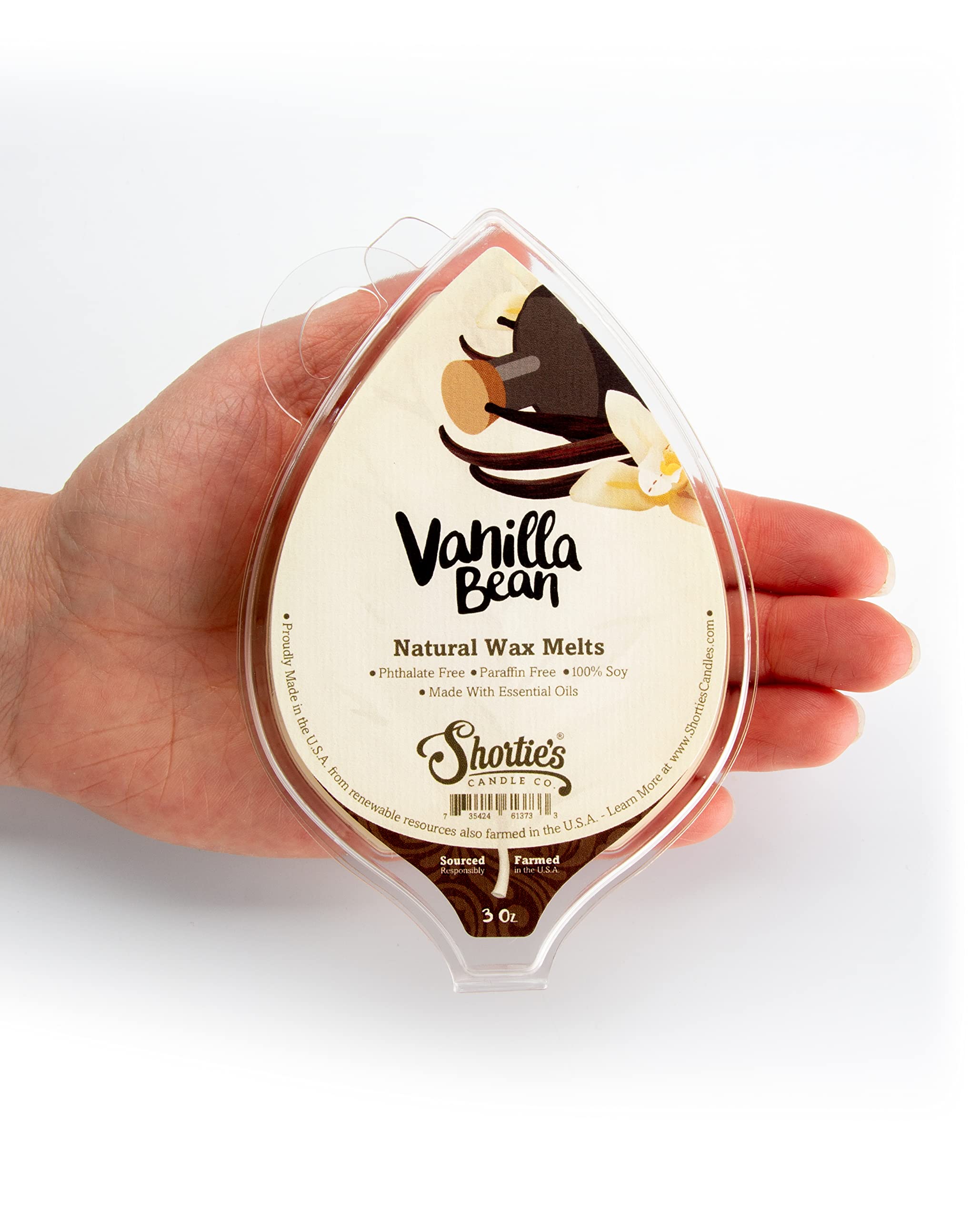 Vegan, phthalate-free, and paraffin-free wax melts packaging