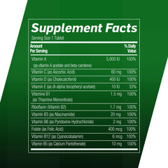 Back of bottle packaging with dosage instructions