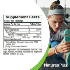 Close-up of NaturesPlus Shot-O-B12-30 Lozenges Wild Berry